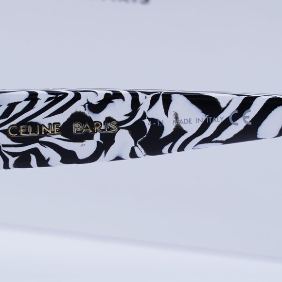Celine CL40195I 04A Shield Sunglasses - Shiny Zebra/Smoke - Picture 12 of 12